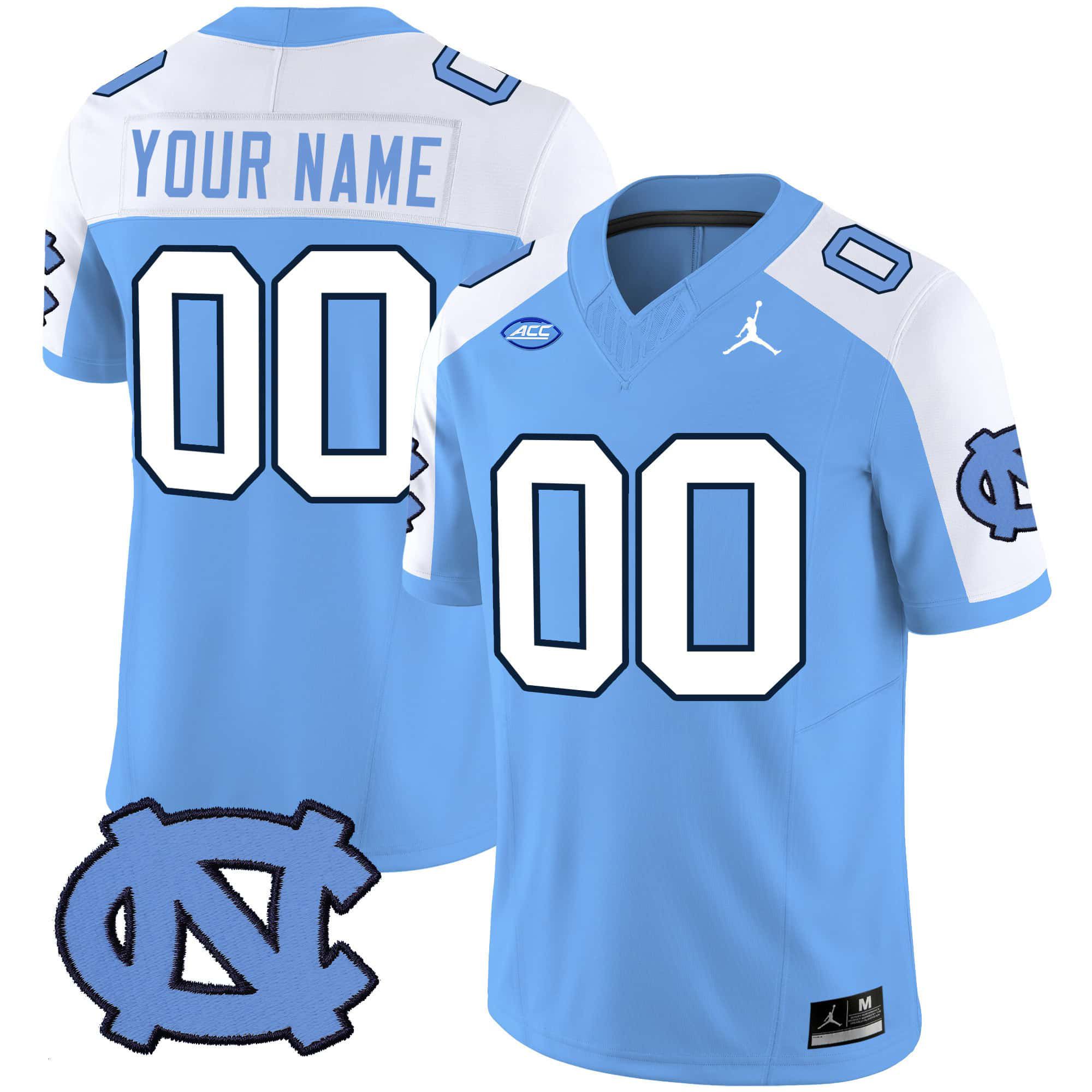 Men North Carolina Tar Heels Light Blue 2024 Vapor Limited Custom NCAA Jersey